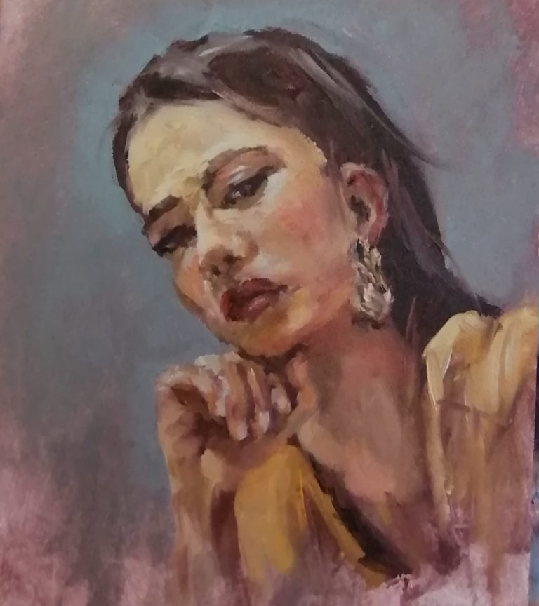 Samantha Borrows - Attitude - oil (20x26cm) £150