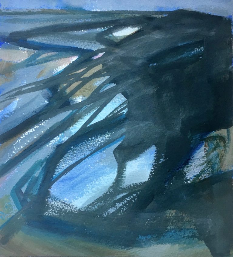 Patti Lean - Haugh Beach, Tiree - watercolour on paper (37x40cm framed) £280