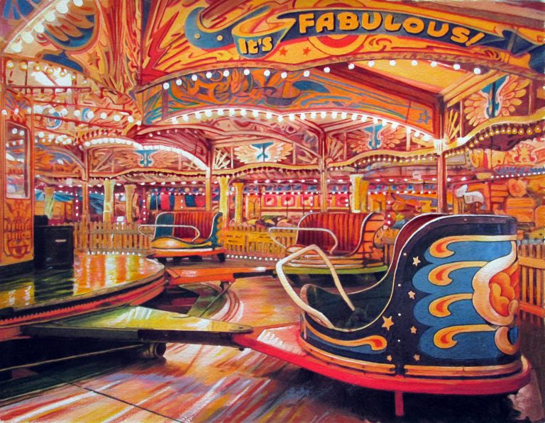 Dennis McCallum - The Waltzers - mixed media (20x17in inc. frame) £500