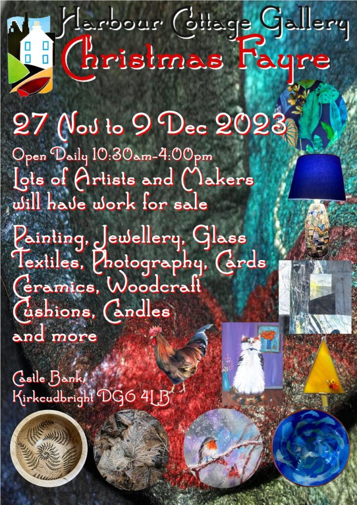 Poster for the Harbour Cottage Gallery Christmas Fayre 2023